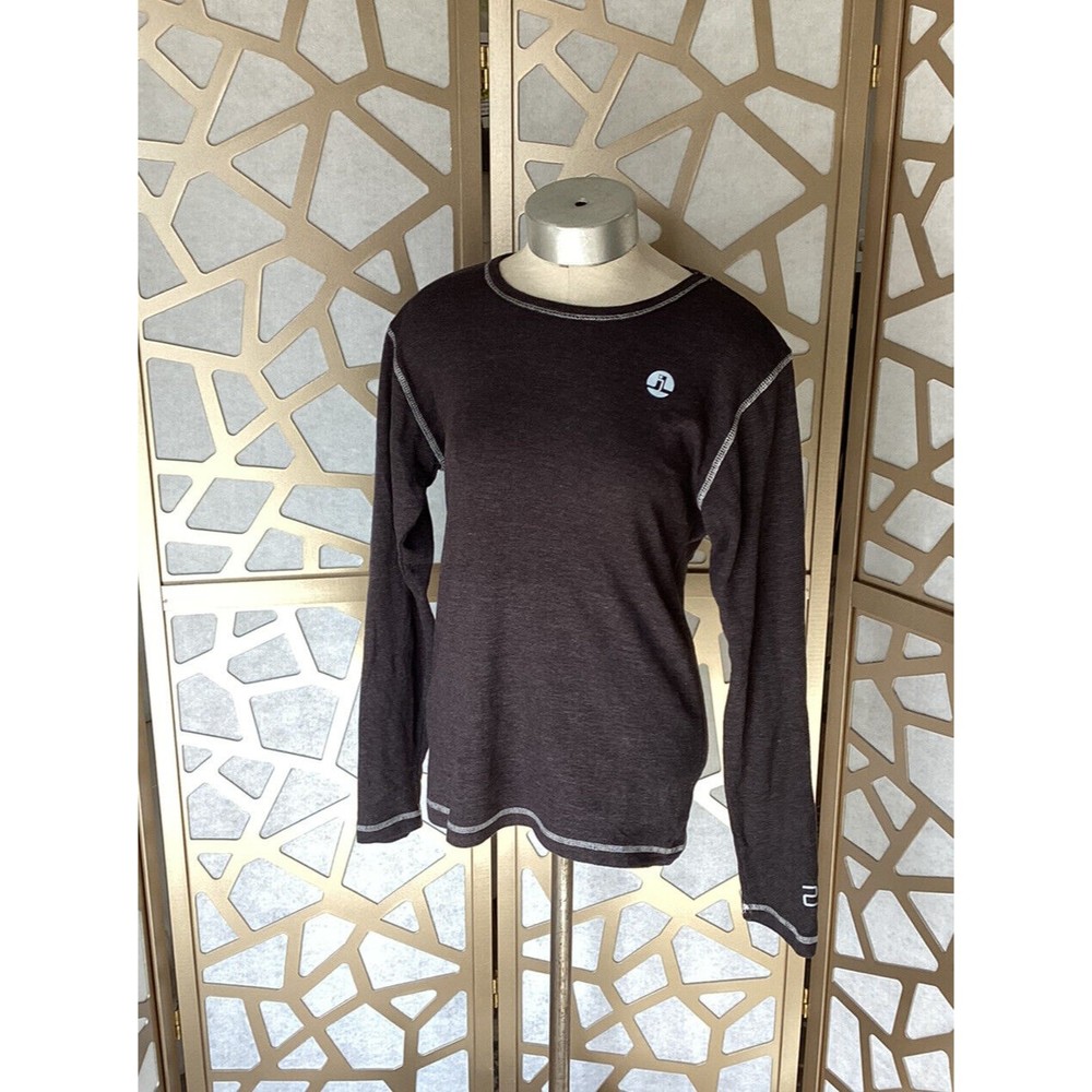 JUST LIVE SWEATSHIRT LONG SLEEVE GRAY WOMEN SMALL S COTTON  Waffle Top Shirt